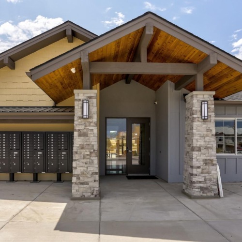 a building with a glass front